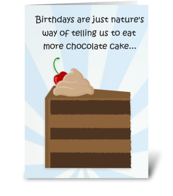 Eat More Chocolate Cake greeting card