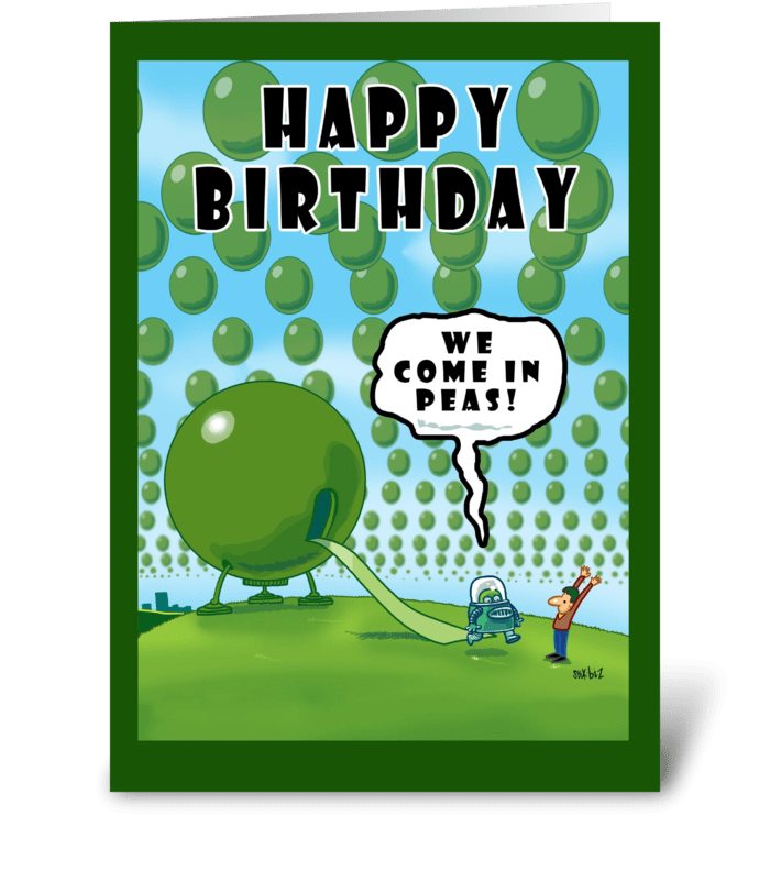 We Come in Peas Birthday card greeting card