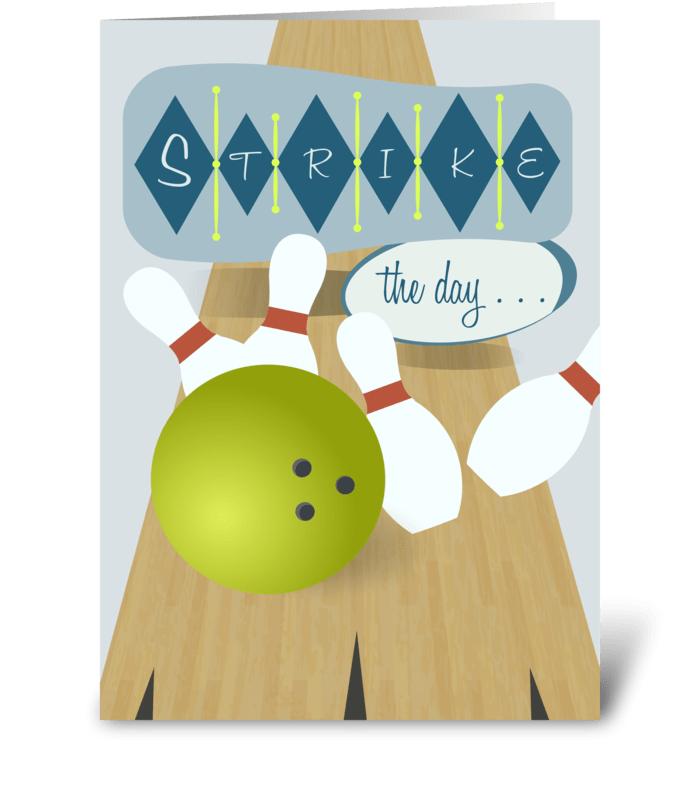 Bowling Balls greeting card 