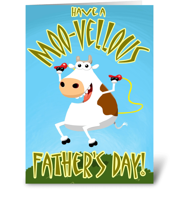 A Moo-vellous Father's Day greeting card
