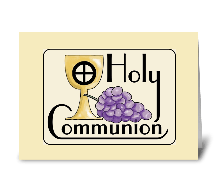 Communion Grapes and Cup greeting card