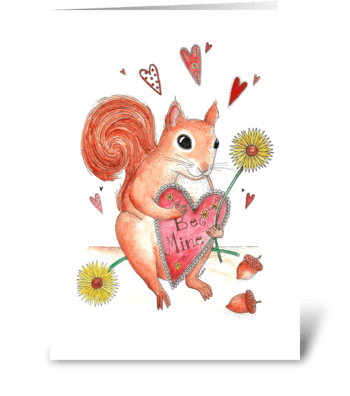 Squirrel in Love greeting card
