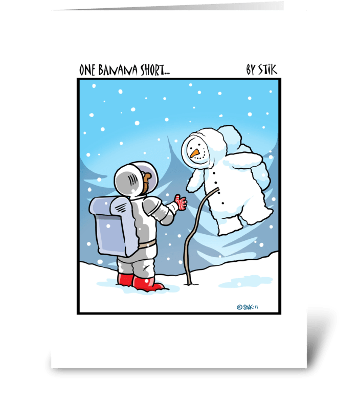 Astronaut Snowman greeting card