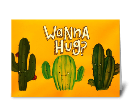 lets hug. greeting card