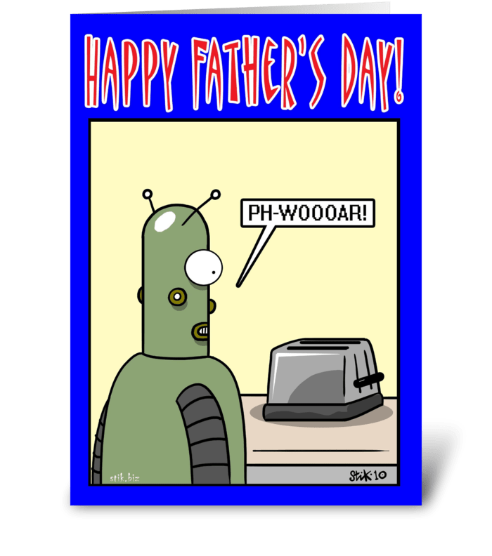 Robot Love Father's Day card greeting card
