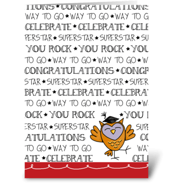 Graduation - Happy Owl greeting card
