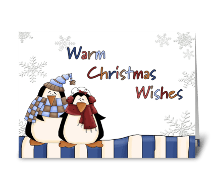 Christmas Penguins for Friend  greeting card