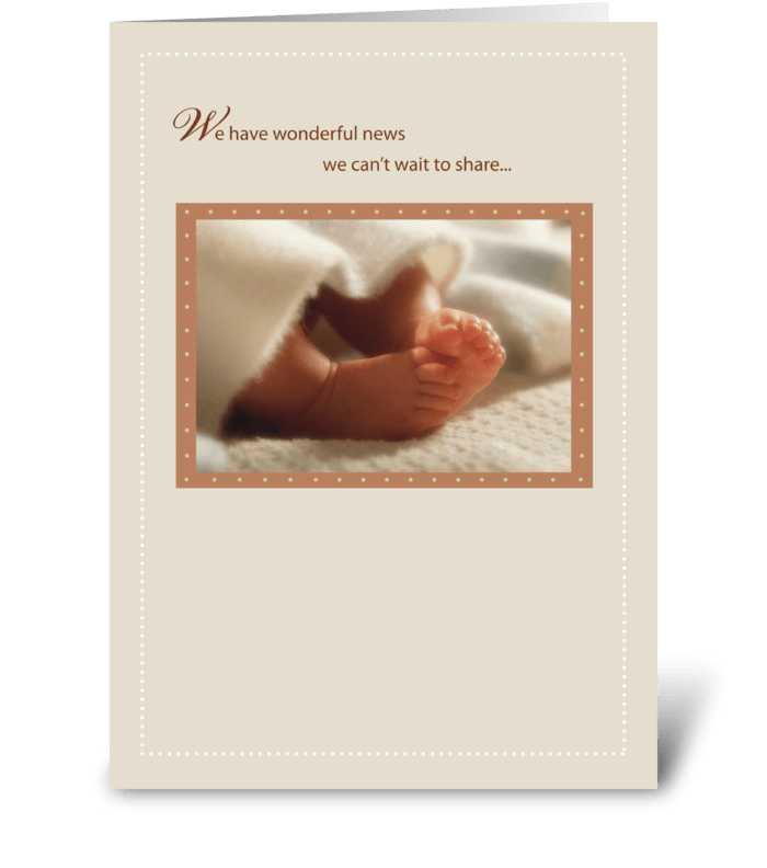 2814 Pregnancy Announcement Baby Feet greeting card