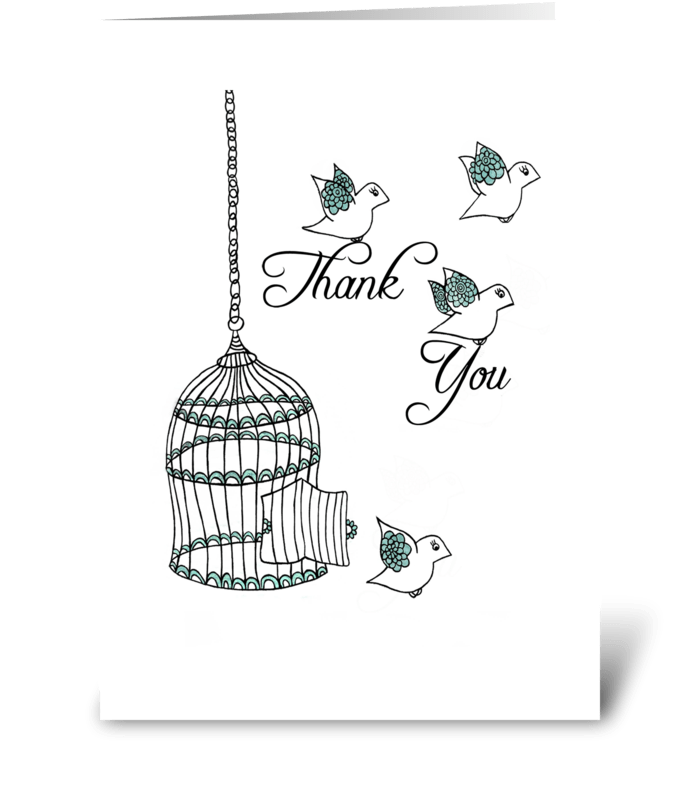 Thank You Birds greeting card