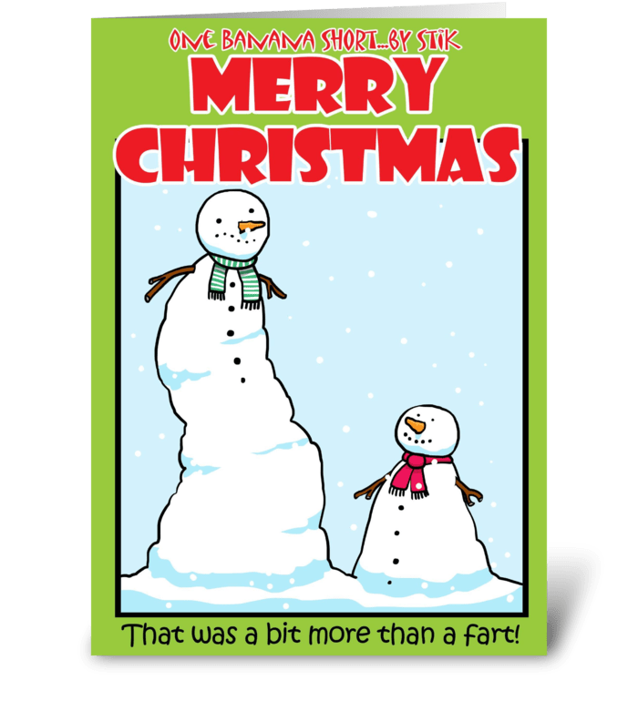 Snowman fart. greeting card