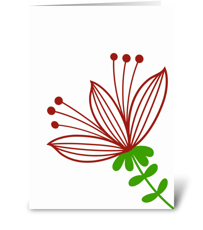 Red and White Minimalist Flower greeting card