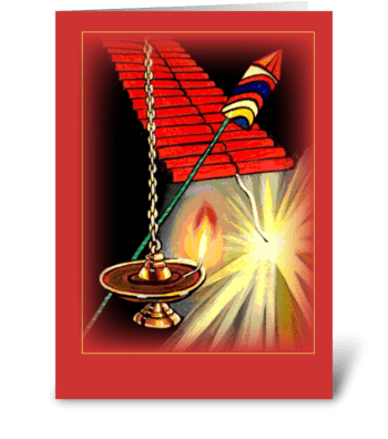 Diwali Fireworks greeting card