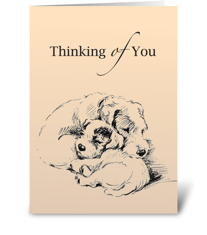 Cuddly Dogs, Miss You greeting card