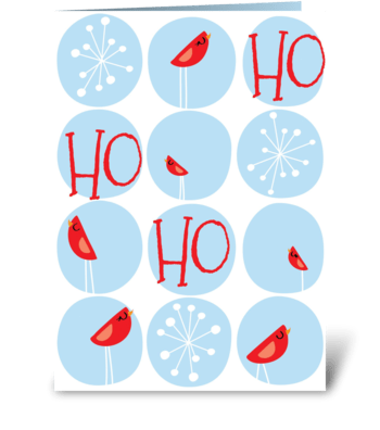 Winter Wonderland Red and Blue greeting card