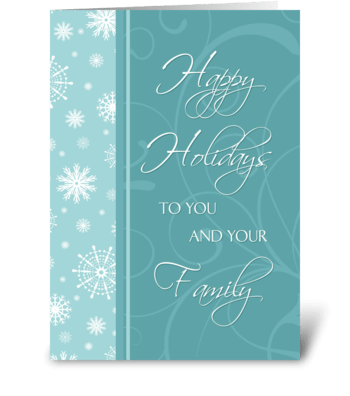 Happy Holidays Snowflakes and Swirls greeting card