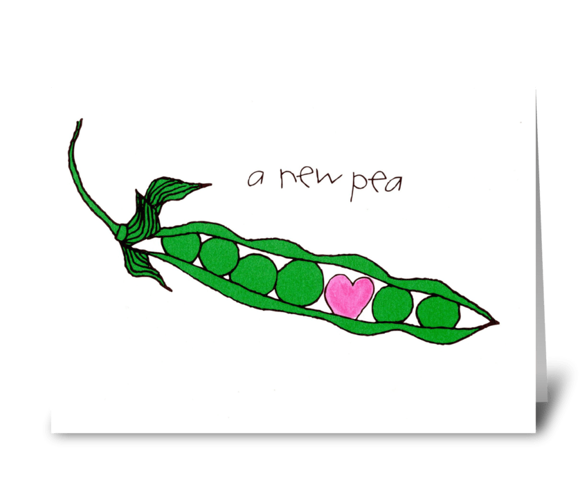 a new pea greeting card