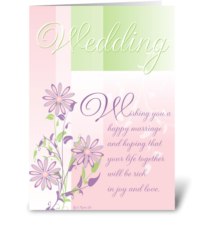 Pastels and Flowers Wedding Card greeting card