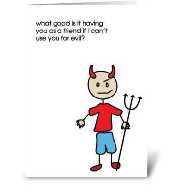 Evil greeting card