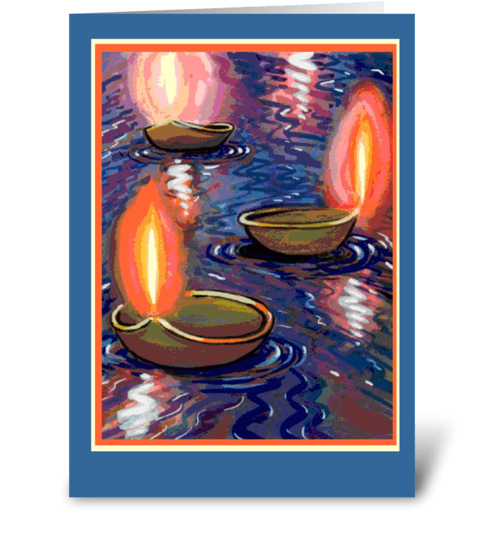 Diwali Floating Candles greeting card