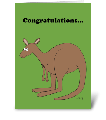 Kangaroo Congrats greeting card