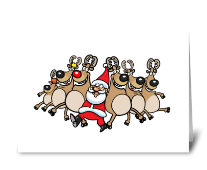 Santa Can Can greeting card