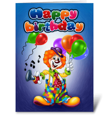 Clown with Balloons greeting card