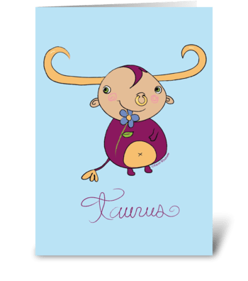 Little Taurus  greeting card