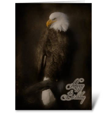 Portrait of an Eagle B Day greeting card