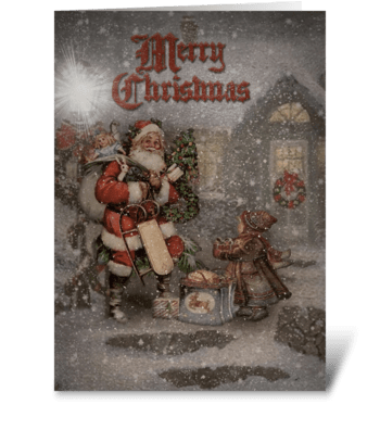 Old Time Santa greeting card