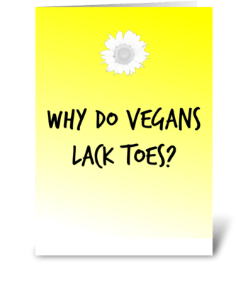 Vegan Lack Toes greeting card