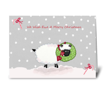 We Wish Ewe A Merry Christmas greeting card