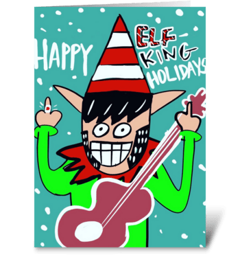 Happy Elf King Holidays greeting card