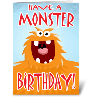 Monster Birthday card greeting card