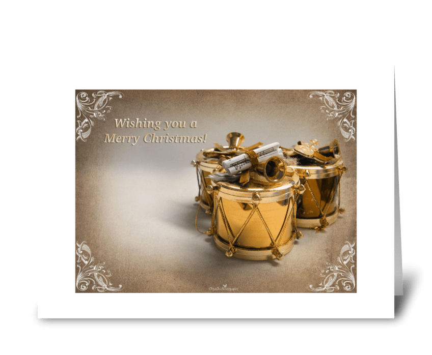 Golden drums greeting card