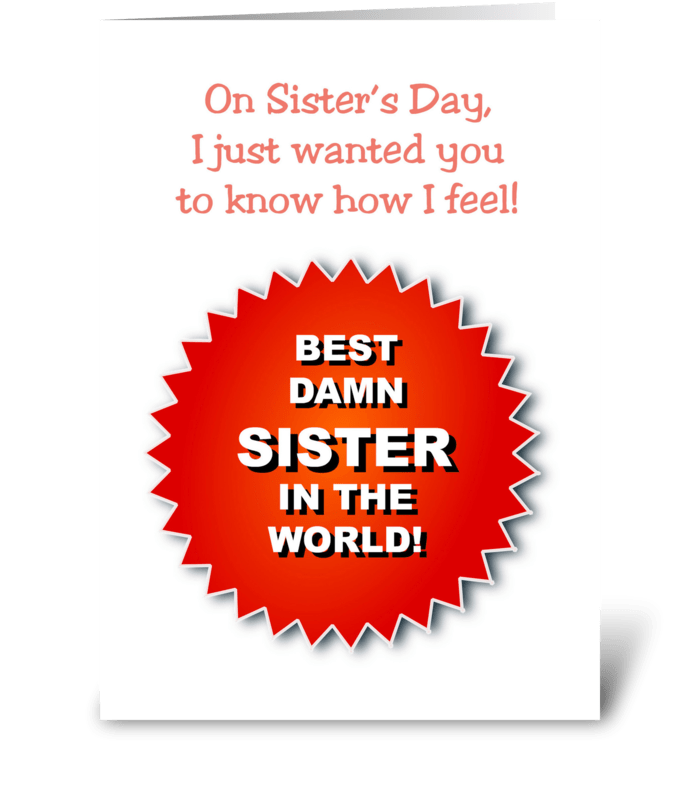 Sister's Day Card  Image of a Badge greeting card