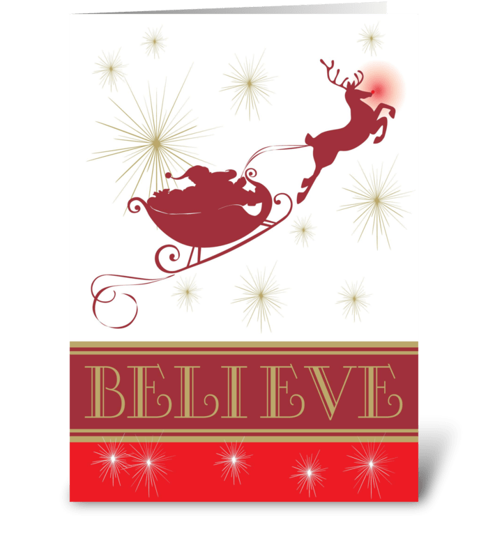 I Believe In Santa greeting card