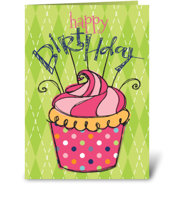 Happy Birthday Cupcake greeting card