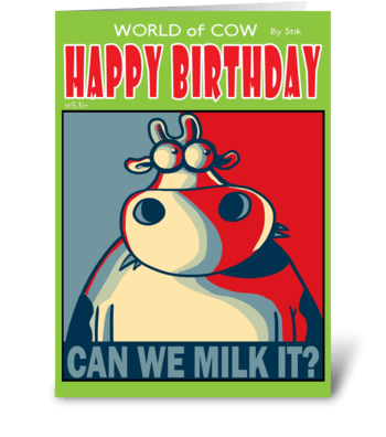 CAN WE MILK IT? greeting card