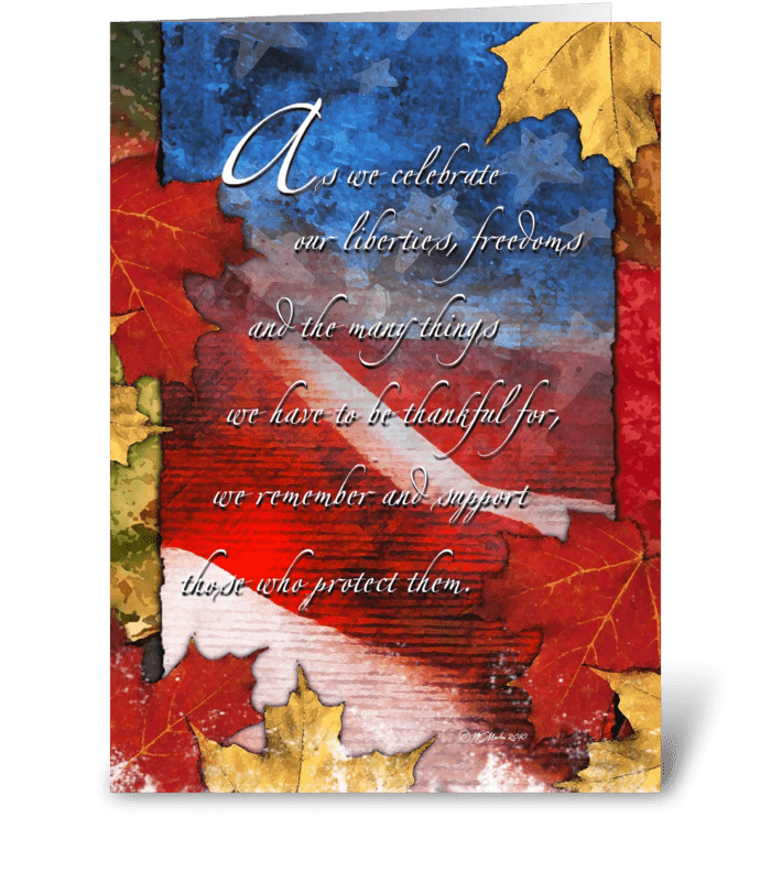 Patriotic Thanksgiving Card greeting card