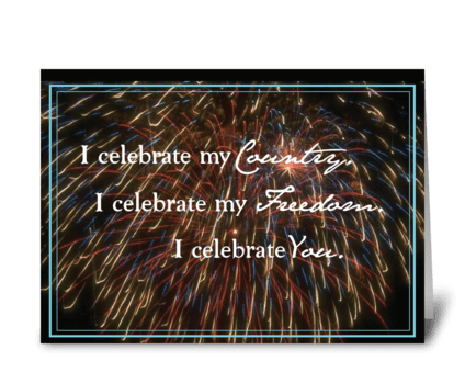 3312 July 4 Celebrate Country, Freedom greeting card