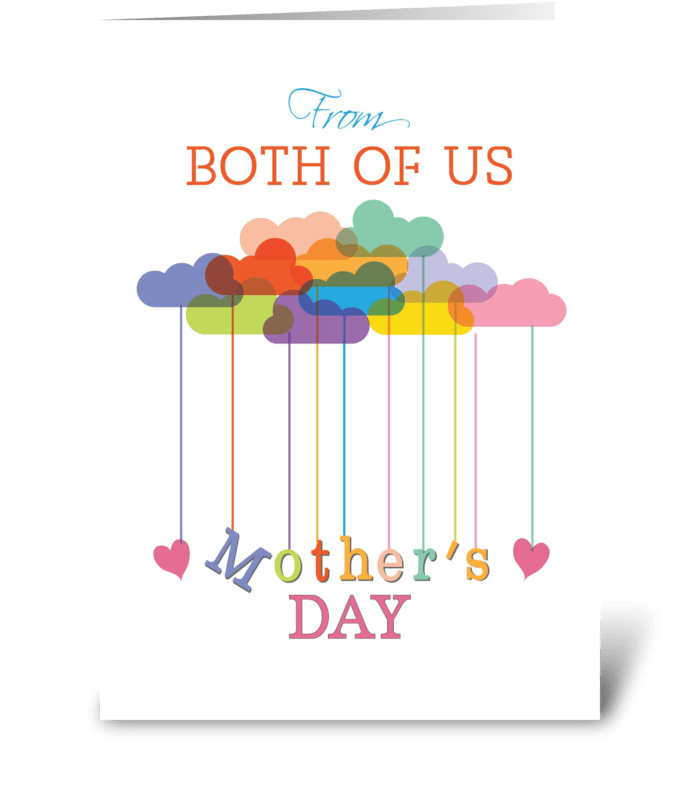 Both of us, Cute Mother's Day Rainbow greeting card