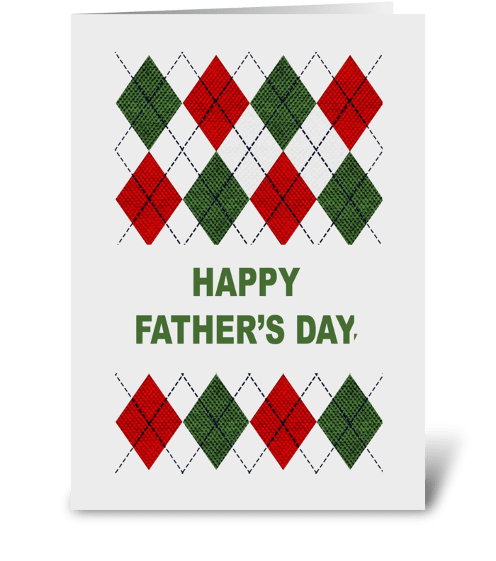 Farther's Day With Argyle Pattern greeting card
