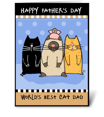 Happy Father's Day World's Best Cat Dad greeting card