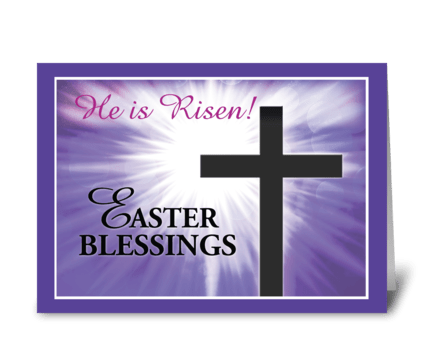 Easter Blessings Cross Starburst greeting card