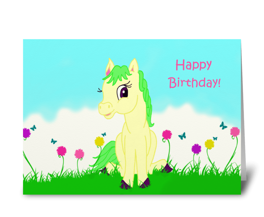 Pretty Pony Birthday Card greeting card