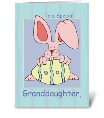 Granddaughter EarResistible Easter Bunny greeting card