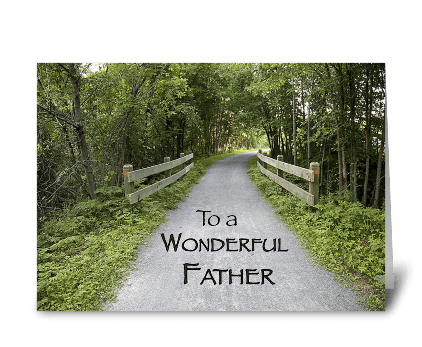 Father's Day Path in Woods greeting card