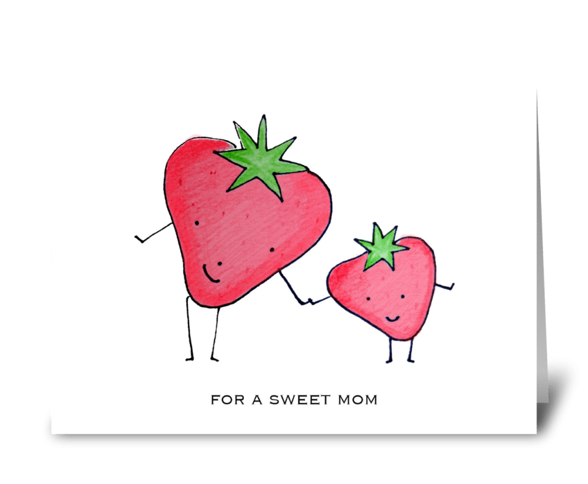 Strawberry Mom greeting card
