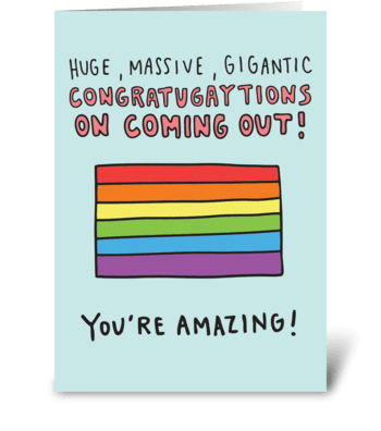 Congratugaytions Coming Out Gay Card greeting card