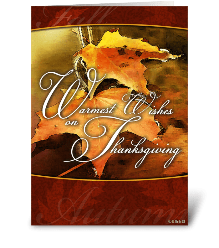 Warm Thanksgiving Wishes Card greeting card